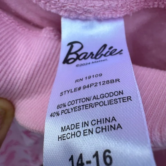 Barbie Pink Matching jogger and sweatshirt Set with Cozy Logo Design
